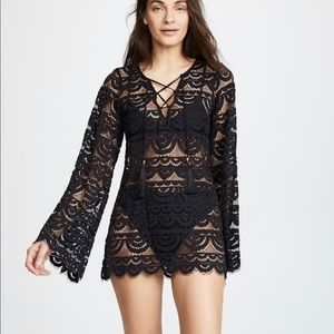 PQ PilyQ Swim Blk Noah Tunic cover up XS/S NWOT